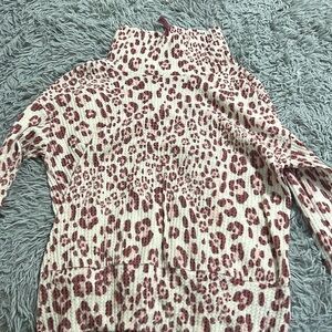 Cheetah high neck blouse